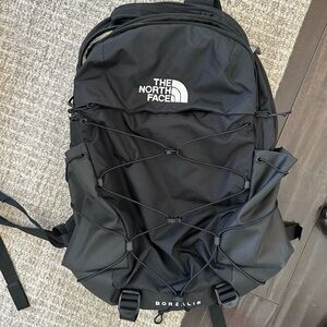 The North Face Borealis 28L backpack in black and white